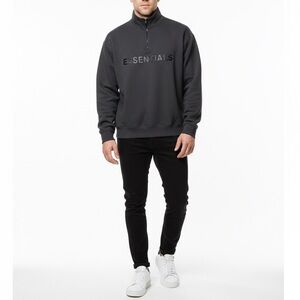 Fear of God Essentials
 Black Quarter-Zip Pullover Sweatshirt
